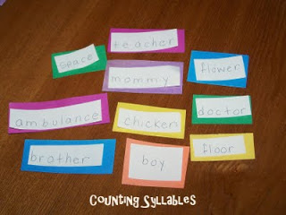counting segmenting syllables literacy first grade second grade 1st kindergartgen