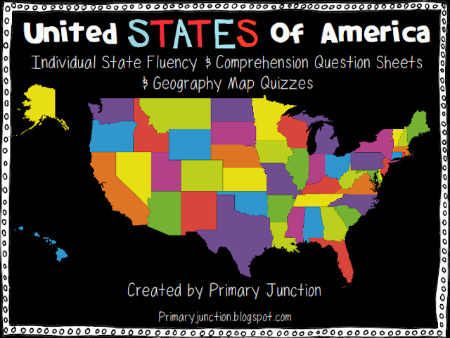 United States Reading, Comprehension, and Geography Packet