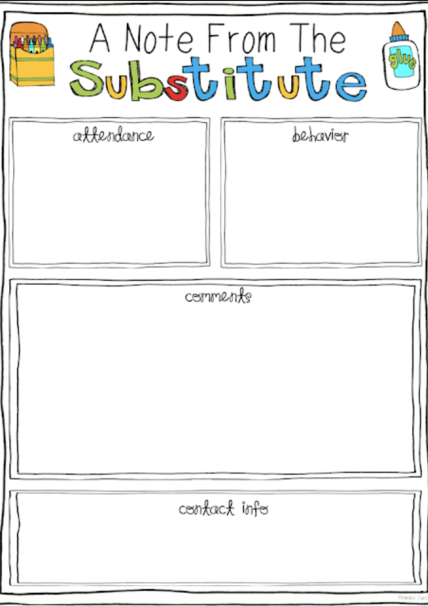 Substitute Teacher Feedback Form