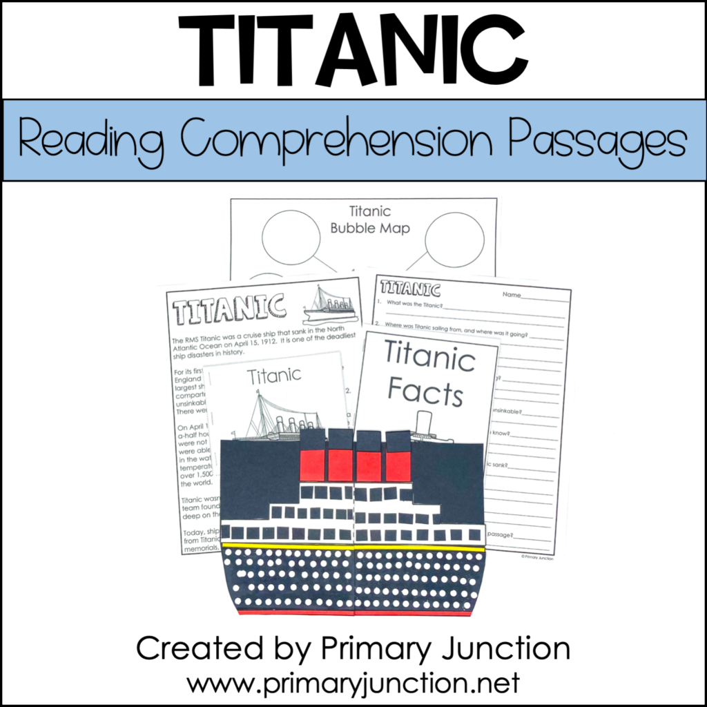 Titanic Activities for Students and Kids Non Fiction Reading Comprehension Passages Unit Writing Craft Books and Websites