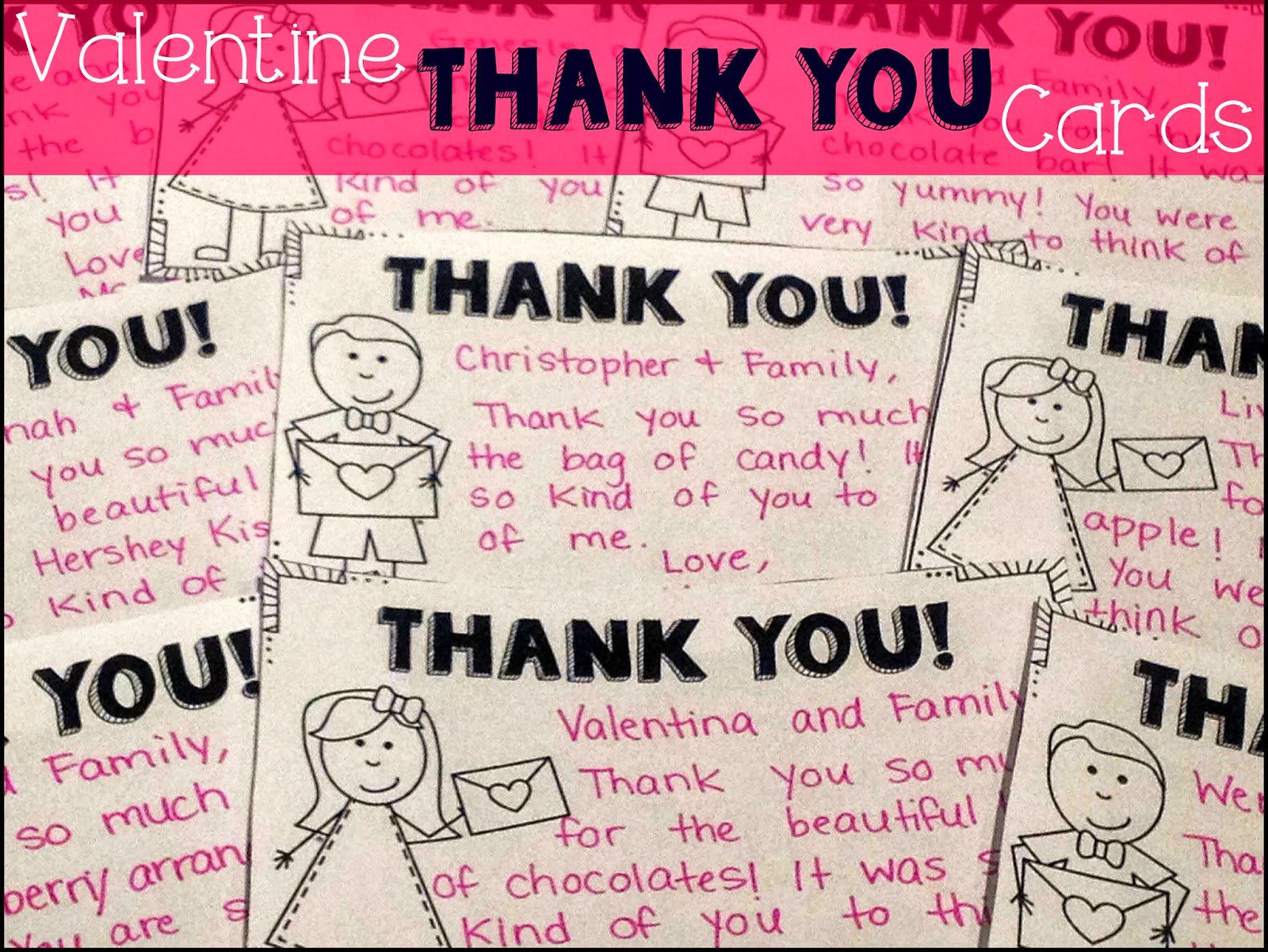 valentine thank you cards teacher classroom