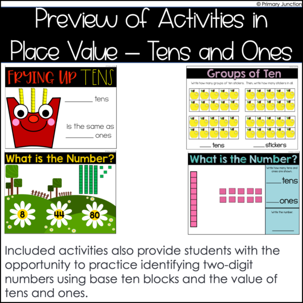 Digital Activities for Place Value Tens and Ones Google Slides PowerPoint Seesaw