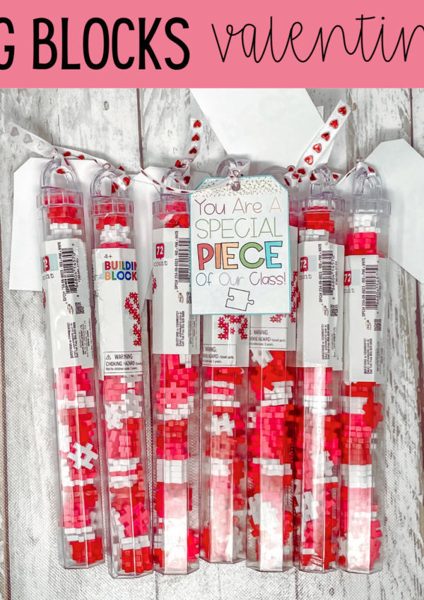 Building Hashtag Blocks Valentine Tags for Teachers