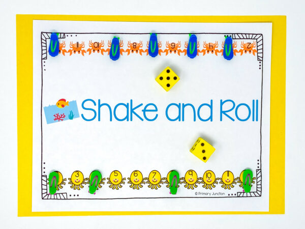 Shake and Roll Monthly One-Digit Addition Dice Game Math Center Math Facts