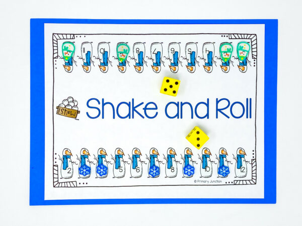 Shake and Roll Monthly One-Digit Addition Dice Game Math Center Math Facts