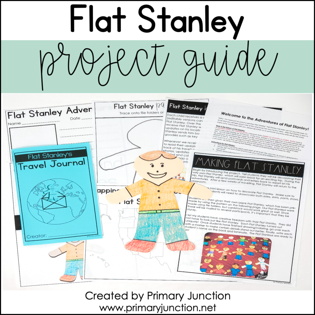 Flat Stanley Project Guide Template Pattern Craft Editable Family Letters Map Tracking Travel Journal Writing