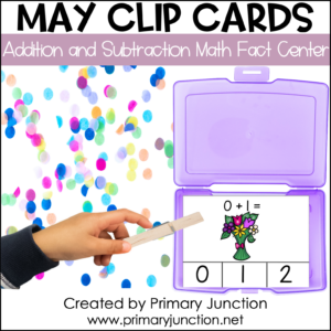 May Clip Cards Math Facts Addition and Subtraction Within 10 Math Center