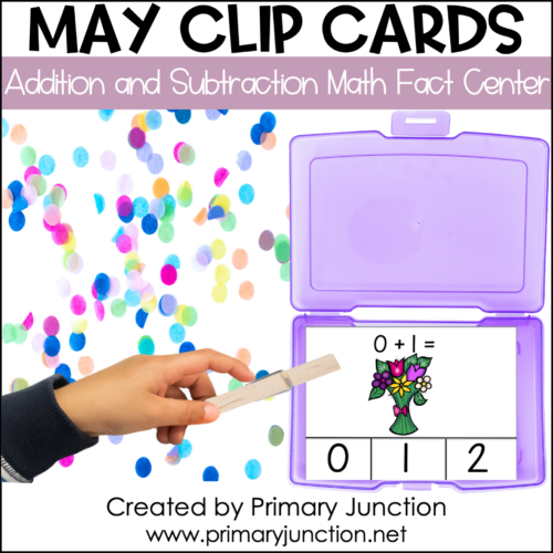 Math Facts Clip Cards Addition and Subtraction Within 10 May Math