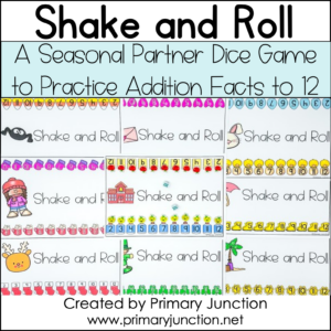 math centers math stations addition adding within 12 games game board dice math game dice addition dice dice games Monthly Seasons