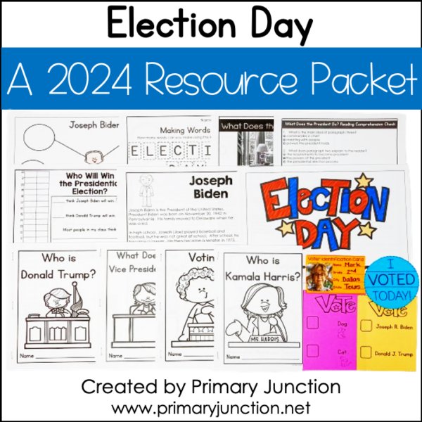 Election Day 2024 Voting Elections Presidential Election 2024 Election Joe Biden Kamala Harris Donald Trump Election Emergent Reader Election Reading Comprehension Passage