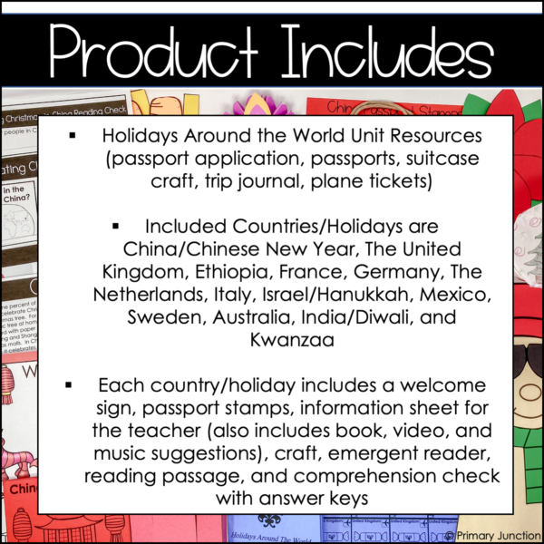 Holidays around the world Christmas around the world passport kindergarten unit December