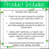 March Math Facts Clip Cards Addition and Subtraction Within 10 Math Fact Center