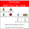 December Math Facts Clip Cards Addition and Subtraction Within 10 Math Center