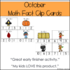 October Math Facts Clip Cards Addition and Subtraction Within 10 Math Center