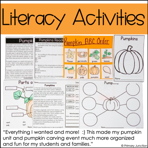 Pumpkin Literacy Math Science Activities Pumpkin Life Cycle Parts of a Pumpkin