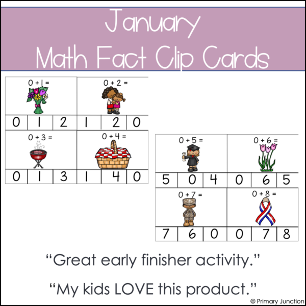 May Clip Cards Math Facts Addition and Subtraction Within 10 Math Center