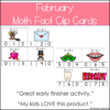February Math Facts Clip Cards Addition and Subtraction Within 10 Math Center
