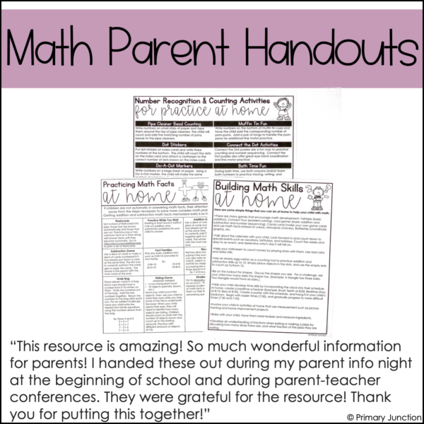 parent handouts parent teacher conferences literacy night math night family academic night english spanish handwriting math reading letter recognition number recognition counting activities at home writing handwriting spelling sight words fine motor skills summer skills math facts