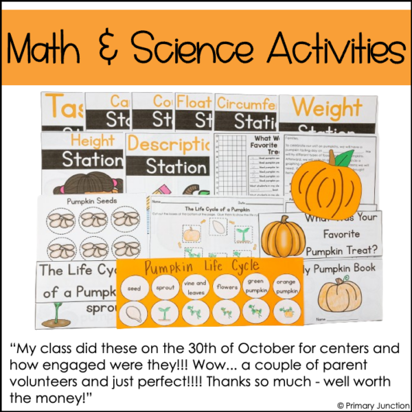 Pumpkin Literacy Math Science Activities Pumpkin Life Cycle Parts of a Pumpkin
