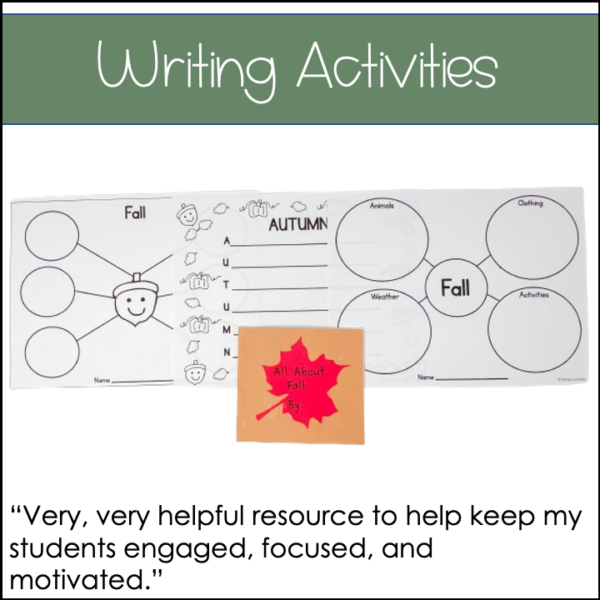 Autumn Literacy and Math Resources Fall Activities Fall Writing Fall Math