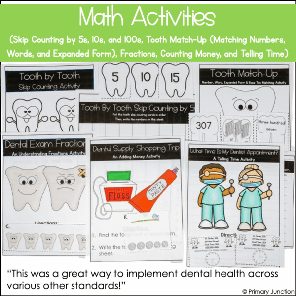 Dental Health Literacy Math and Science Activities Dentist Dental Hygiene