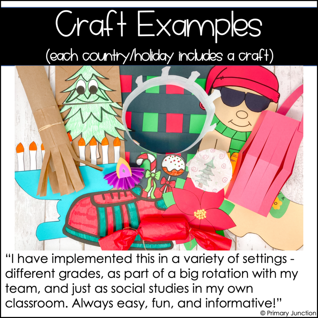 Holidays Around The World Unit Christmas Around the World Unit Winter Holidays Kindergarten Social Studies December Geography Culture Traditions Crafts