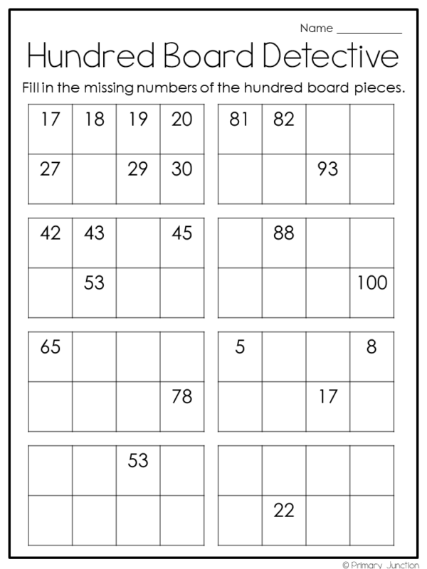 Hundred Board Chart Freebies