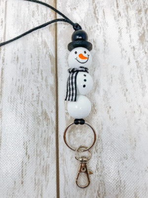 Snowman Teacher Lanyard Black and White Scarf