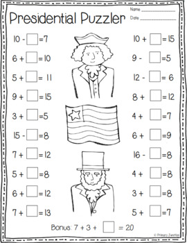 President's Day Unit Literacy and Math
