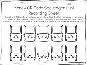 Adding Coins QR Code Scavenger Hunt