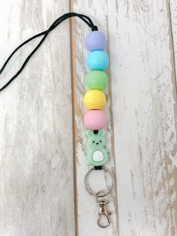 Bunny Pastel Easter Teacher Lanyard Rainbow