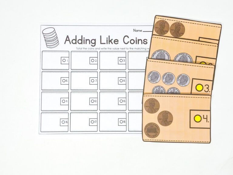Adding Like Coins Scoot Game