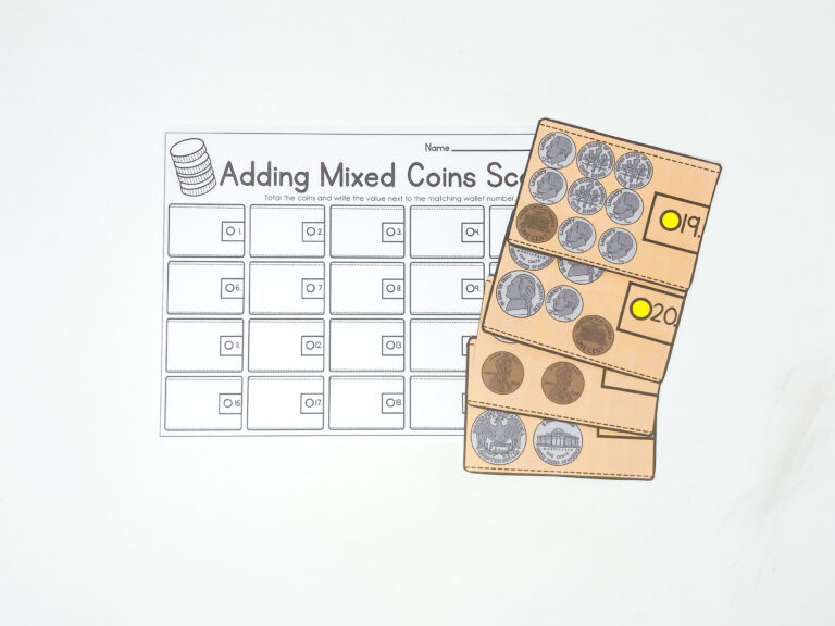 Adding Mixed Coins Scoot Game
