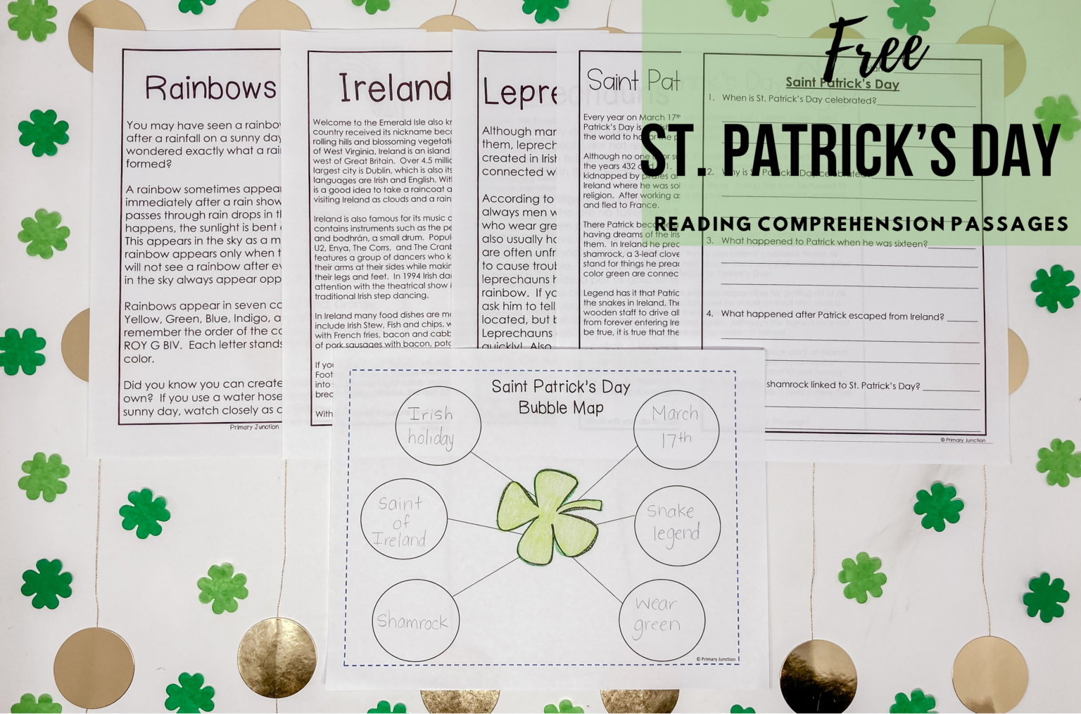 Free St. Patrick's Day Reading Comprehension Passages