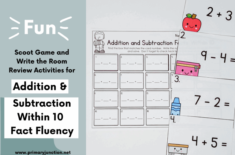 Make Math Fact Fluency FUN with This Addition and Subtraction Within 10 Scoot Game