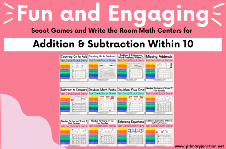 My Favorite Low-Prep Way to Practice Addition and Subtraction Within 10 All Year Long – Addition and Subtraction Within 10 Scoot Games