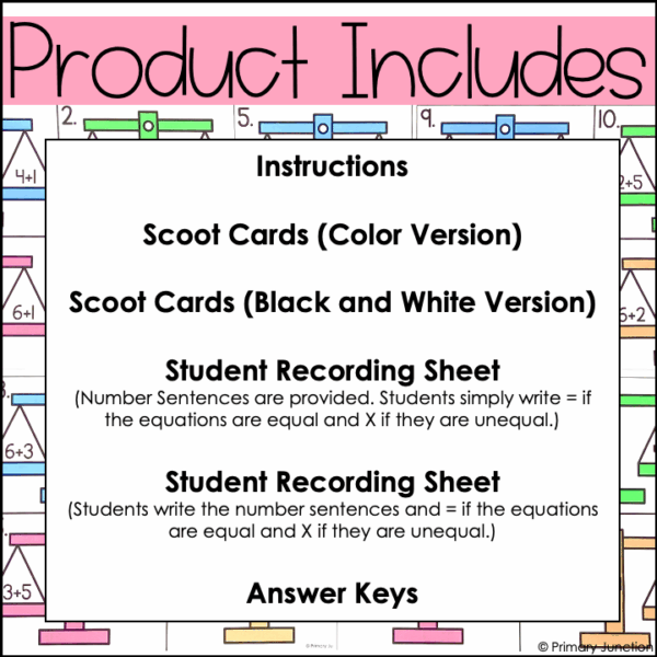 Balancing Equations Scoot Game Task Cards Write the Room Solve the Room Math - Image 3