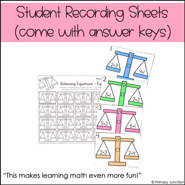 Balancing Equations Scoot Game Task Cards Write the Room Solve the Room Math - Image 5