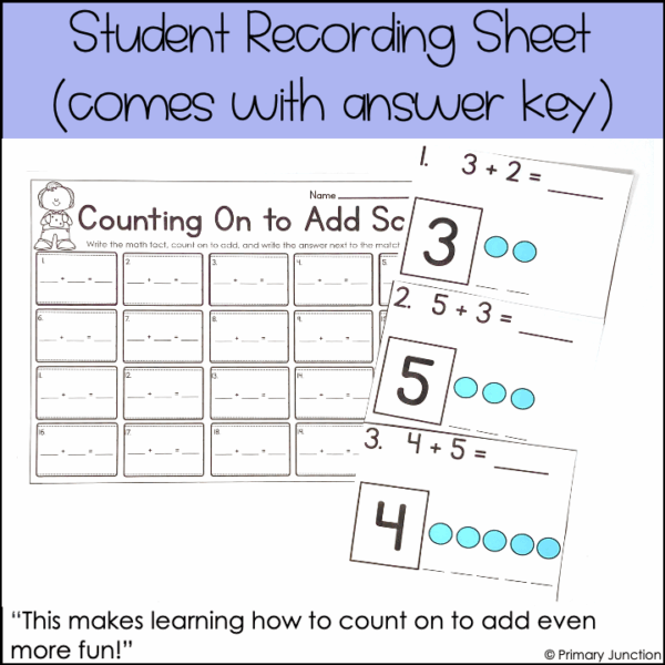 Counting On Addition Strategy Counting On To Add Task Cards Scoot Game Write the - Image 5