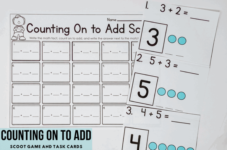 Get Students Moving & Adding with a Counting On To Add Scoot Game!