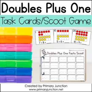Doubles Plus 1 Doubles Plus One Math Facts Task Cards Scoot Games Write the Room