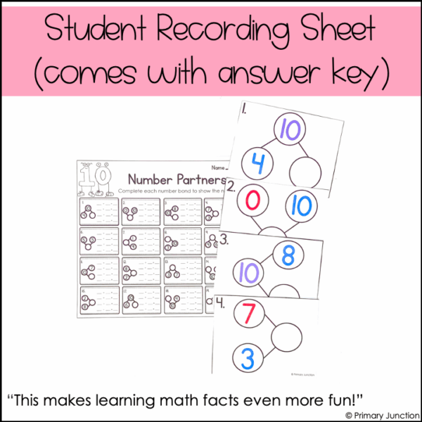 Friends of 10 Scoot Game Ten Number Partners of 10 Fact Families Number Bonds Task Cards Write the Room Addition Subtraction - Image 7
