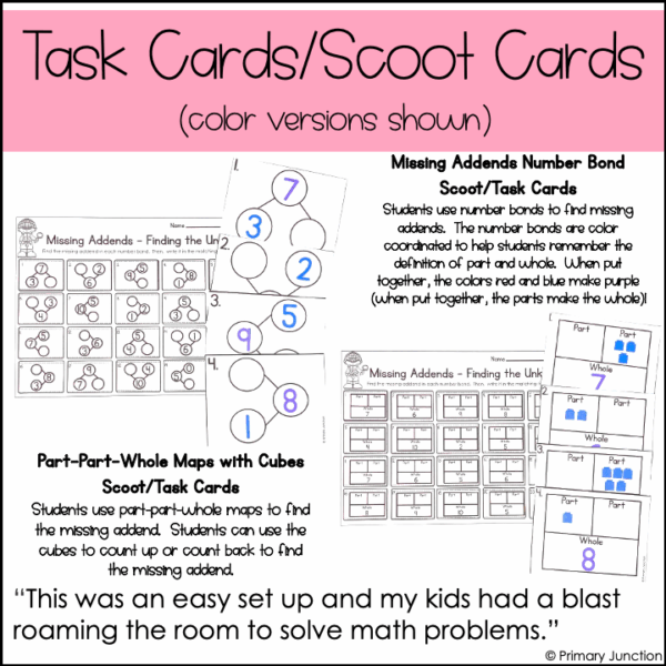 Missing Addends to 10 Task Cards Scoot Game Write the Room Games Math Center - Image 4