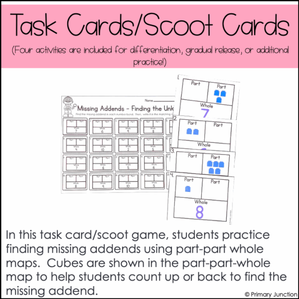 Missing Addends to 10 Task Cards Scoot Game Write the Room Games Math Center - Image 7