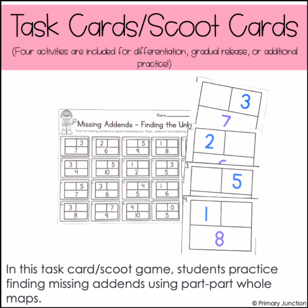 Missing Addends to 10 Task Cards Scoot Game Write the Room Games Math Center - Image 8
