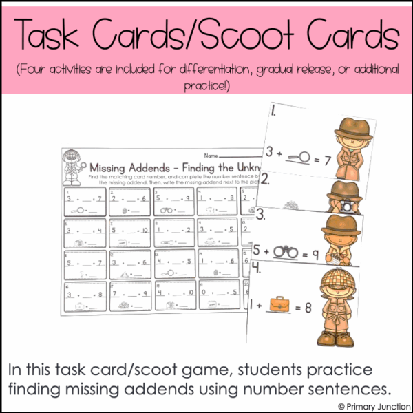 Missing Addends to 10 Task Cards Scoot Game Write the Room Games Math Center - Image 9
